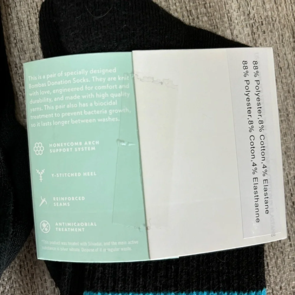 Bombas Black Socks Size Youth‎ XS
